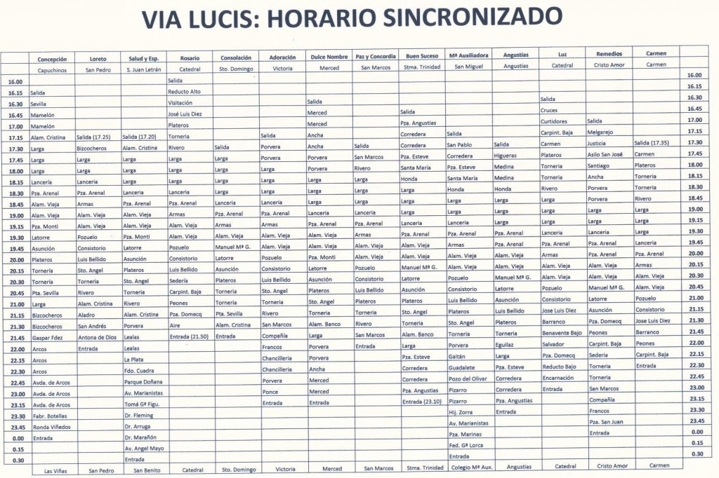 VIALUCIS - HORARIO SINCRONIZADO