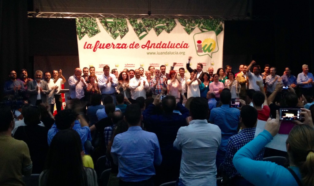 Los candidatos de IU de la provincia de Cádiz, en el acto de presentación en Jerez.